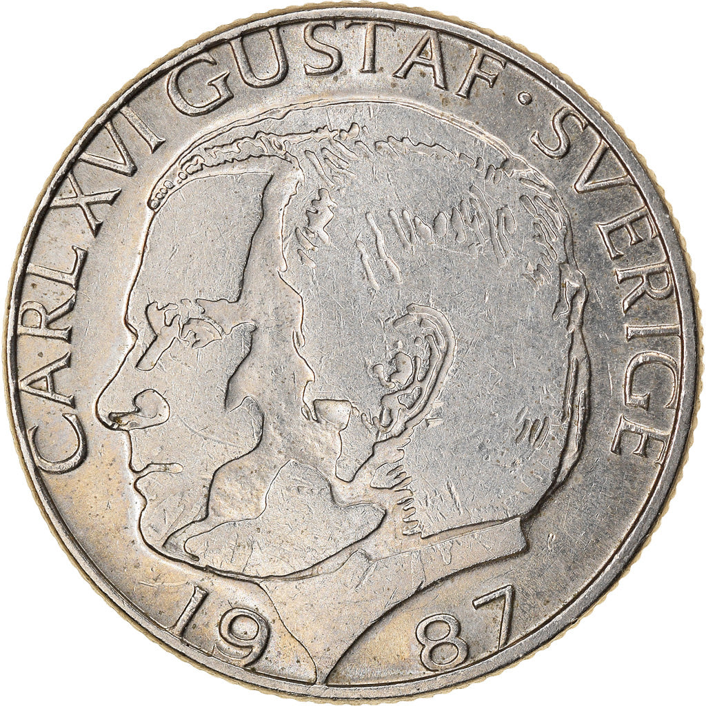 Coin, Sweden, Carl XVI Gustaf, Krona, 1987, EF(40-45), Copper-nickel, KM:852a