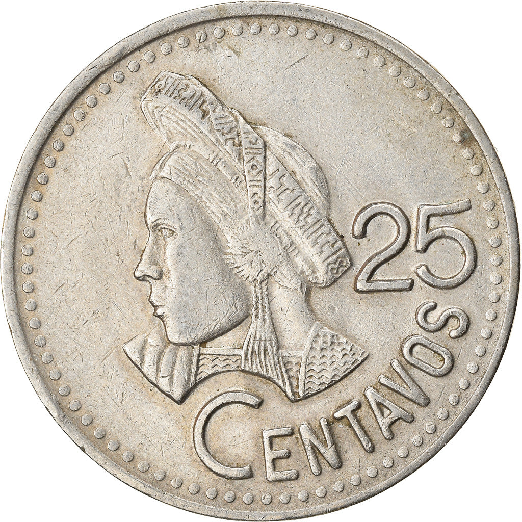 Coin, Guatemala, 25 Centavos, 1993, EF(40-45), Copper-nickel, KM:278.5
