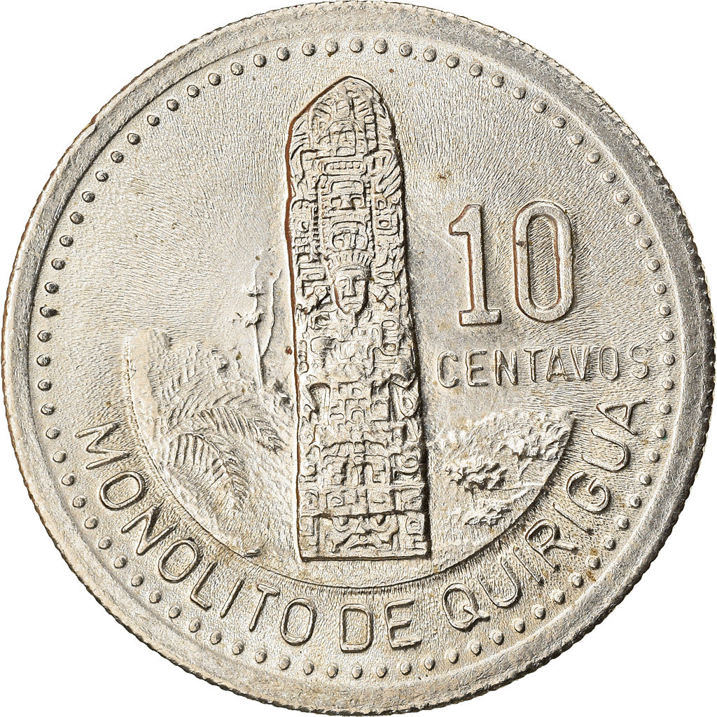 Coin, Guatemala, 10 Centavos, 1995, AU(55-58), Copper-nickel, KM:277.6