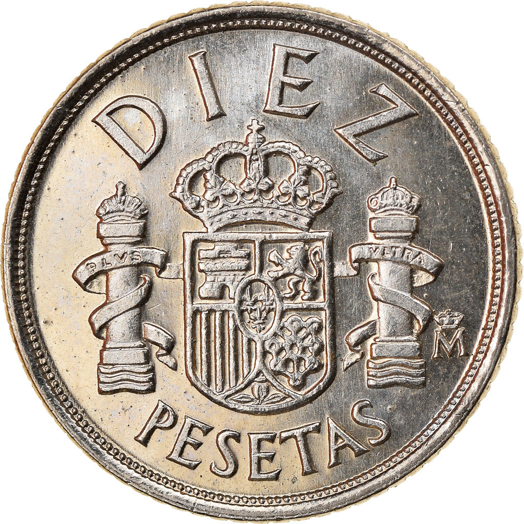 Moeda, Espanha, Juan Carlos I, 10 Pesetas, 1983, Madrid, AU(55-58)