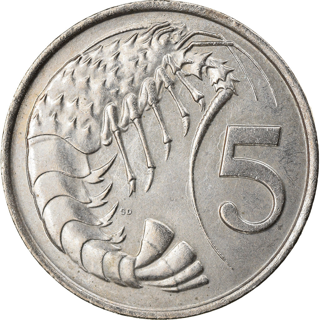 Coin, Cayman Islands, Elizabeth II, 5 Cents, 1987, AU(55-58)