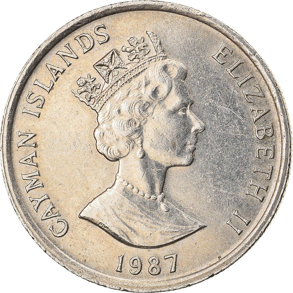 Coin, Cayman Islands, 10 Cents, 1987, AU(50-53), Copper-nickel, KM:89