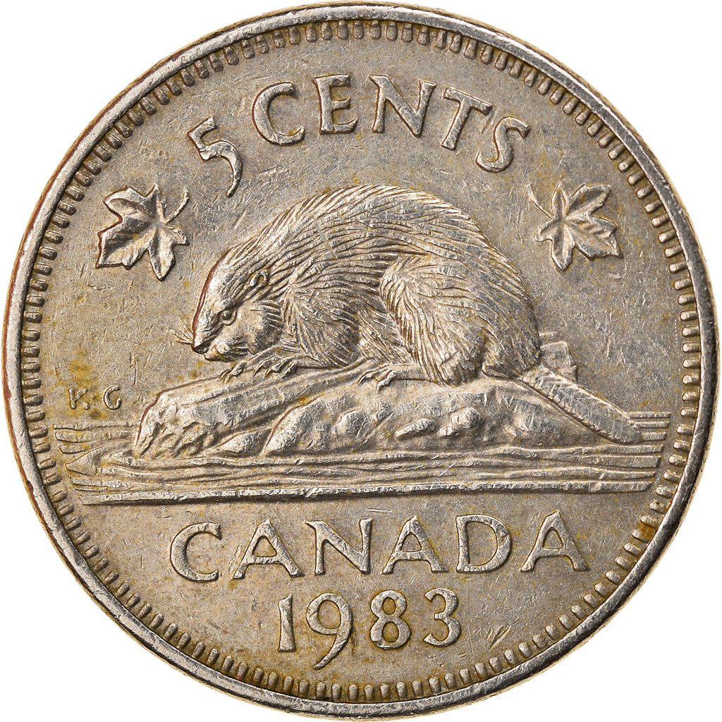Moneda, Canadá, 5 Cents, 1983, Ottawa, MBC, Níquel, KM:60.2a