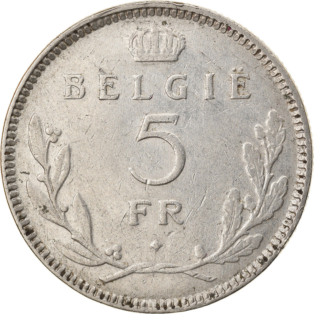 Coin, Belgium, Leopold III, 5 Francs, 5 Frank, 1936, EF(40-45), Nickel, KM:109.1