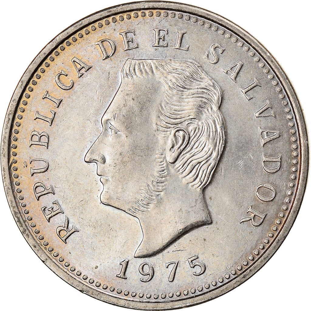 Coin, El Salvador, 5 Centavos, 1975, AU(55-58), Copper-Nickel Clad Steel, KM:149