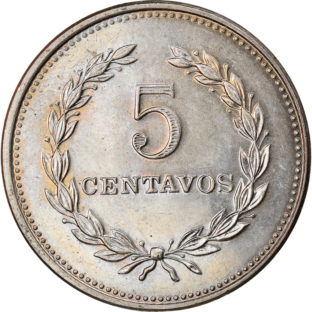 Coin, El Salvador, 5 Centavos, 1975, AU(55-58), Copper-Nickel Clad Steel, KM:149