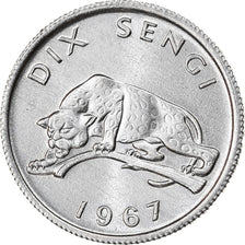 Coin, CONGO, DEMOCRATIC REPUBLIC, 10 Sengis, 1967, AU(55-58), Aluminum, KM:7