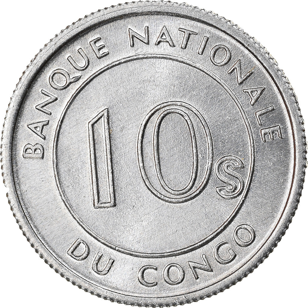 Coin, CONGO, DEMOCRATIC REPUBLIC, 10 Sengis, 1967, AU(55-58), Aluminum, KM:7