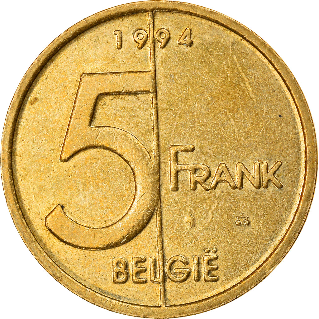 Coin, Belgium, Albert II, 5 Francs, 5 Frank, 1994, Brussels, AU(50-53)