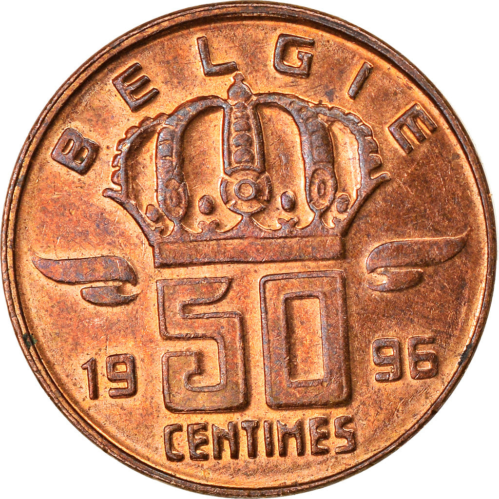 Coin, Belgium, Baudouin I, 50 Centimes, 1996, AU(50-53), Bronze, KM:149.1