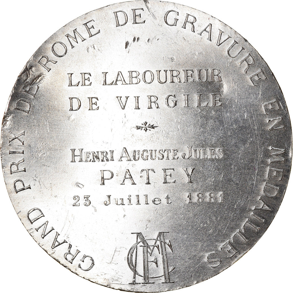 Francia, medaglia, Gravure, Grand Prix de Rome, Le Laboureur, Patey, Arts &