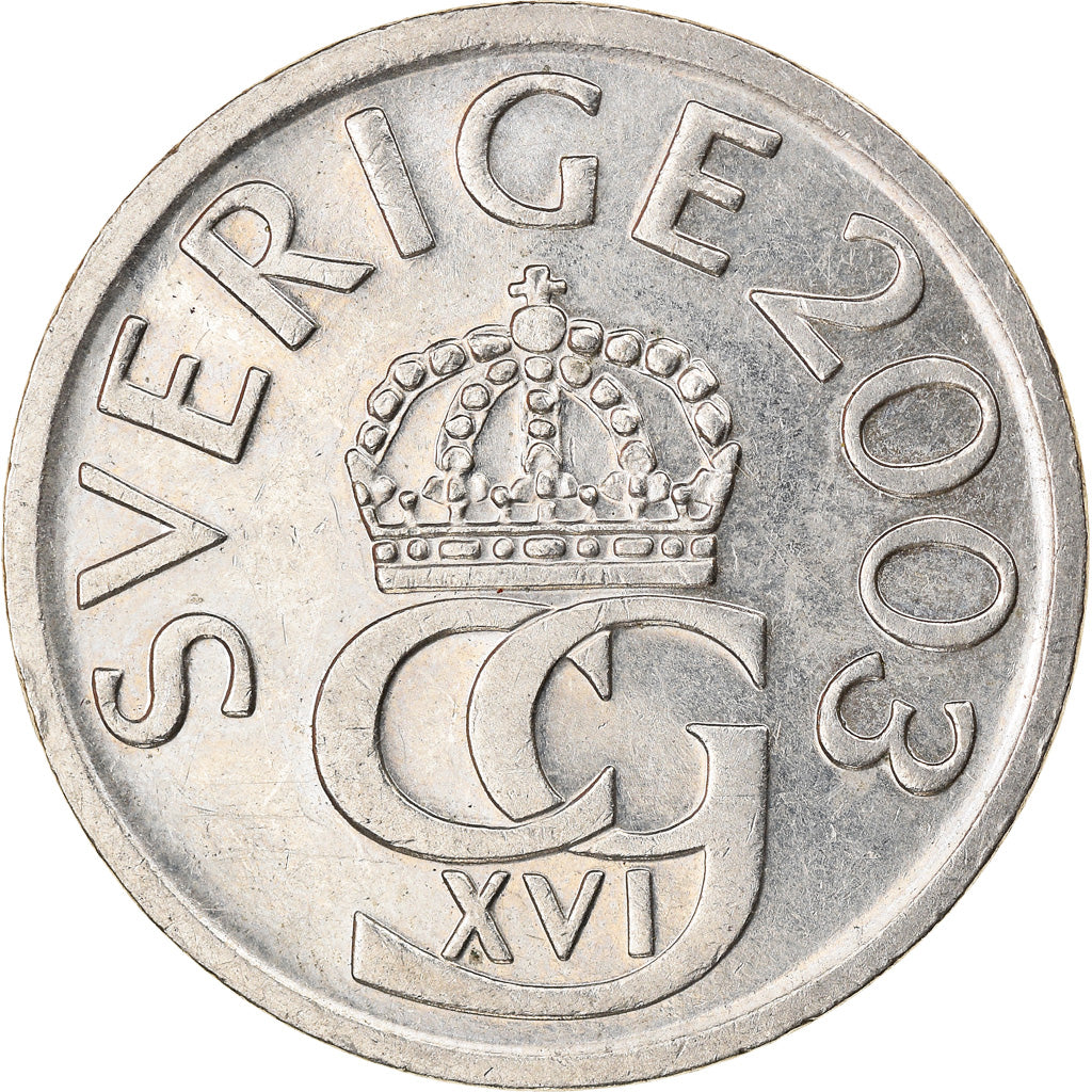 Coin, Sweden, Carl XVI Gustaf, 5 Kronor, 2003, AU(55-58), Copper-Nickel Clad