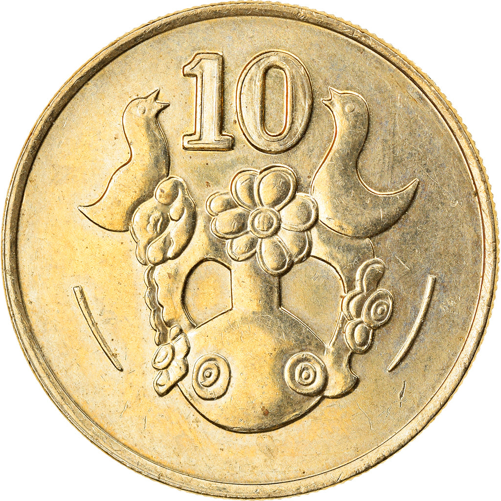 Moneda, Chipre, 10 Cents, 1994, MBC+, Níquel - latón, KM:56.3