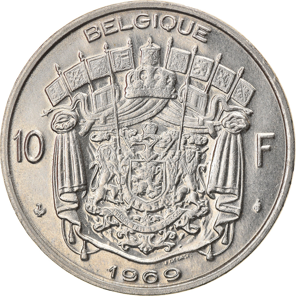 Munten, België, Baudouin I, 10 Francs, 10 Frank, 1969, Brussels, ZF, Nickel