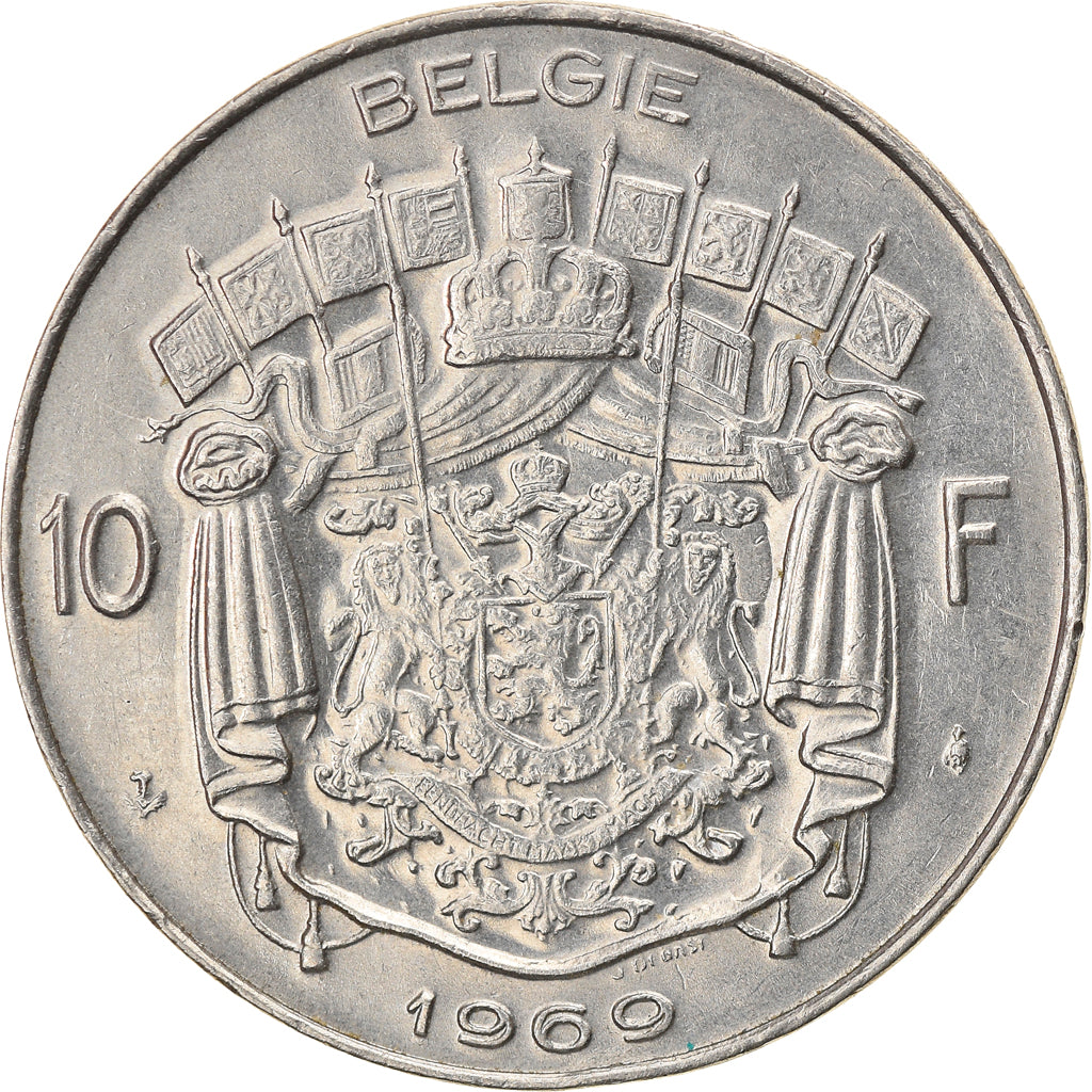 Münze, Belgien, Baudouin I, 10 Francs, 10 Frank, 1969, Brussels, SS, Nickel
