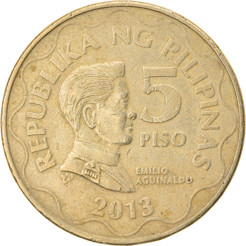 Coin, Philippines, Emilio Aguinaldo, 5 Piso, 2013, EF(40-45), Nickel-brass