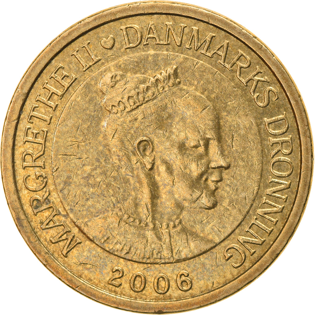 Moneda, Dinamarca, Margrethe II, 10 Kroner, 2006, Copenhagen, MBC, Aluminio -