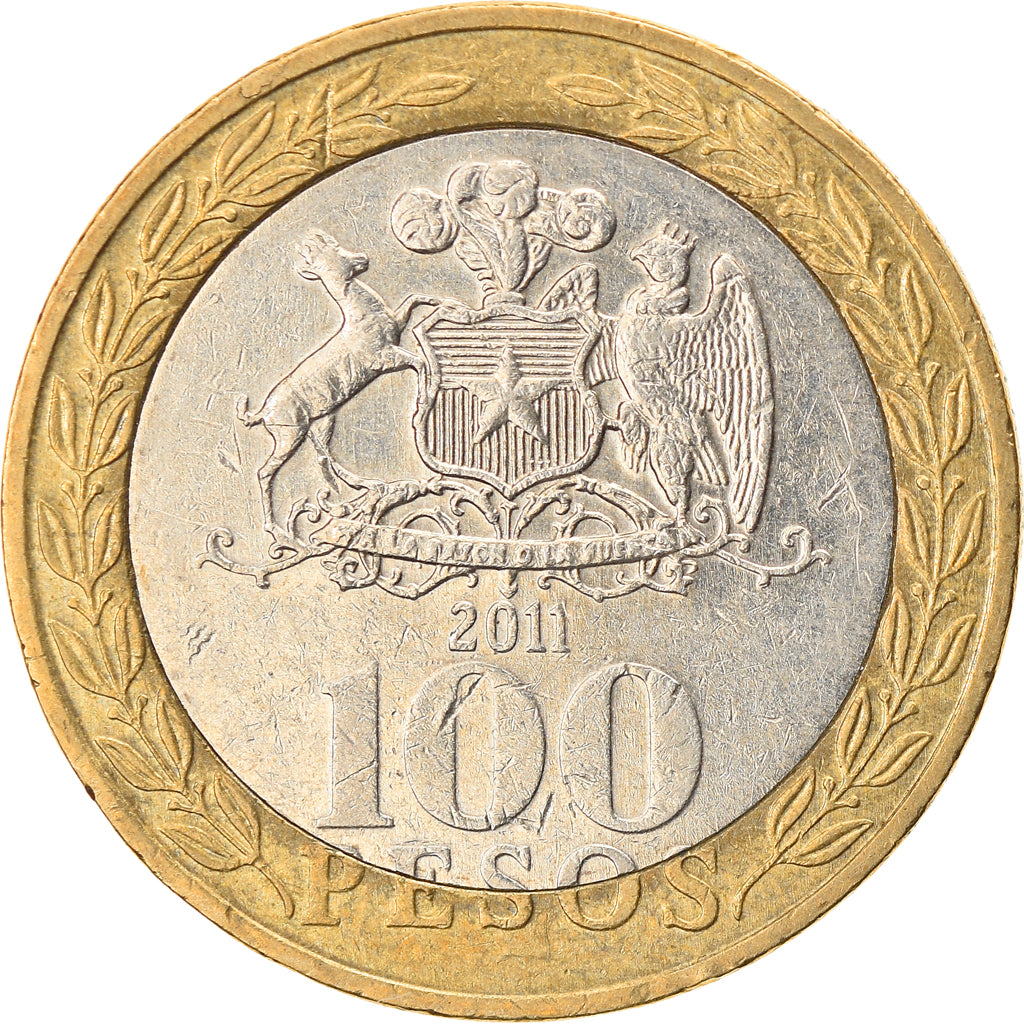 Monnaie, Chile, 100 Pesos, 2011, Santiago, TTB+, Bi-Metallic, KM:236