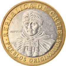 Coin, Chile, 100 Pesos, 2012, Santiago, AU(50-53), Bi-Metallic, KM:236