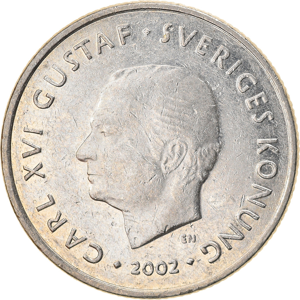 Moeda, Suécia, Carl XVI Gustaf, Krona, 2002, Eskilstuna, AU(50-53)