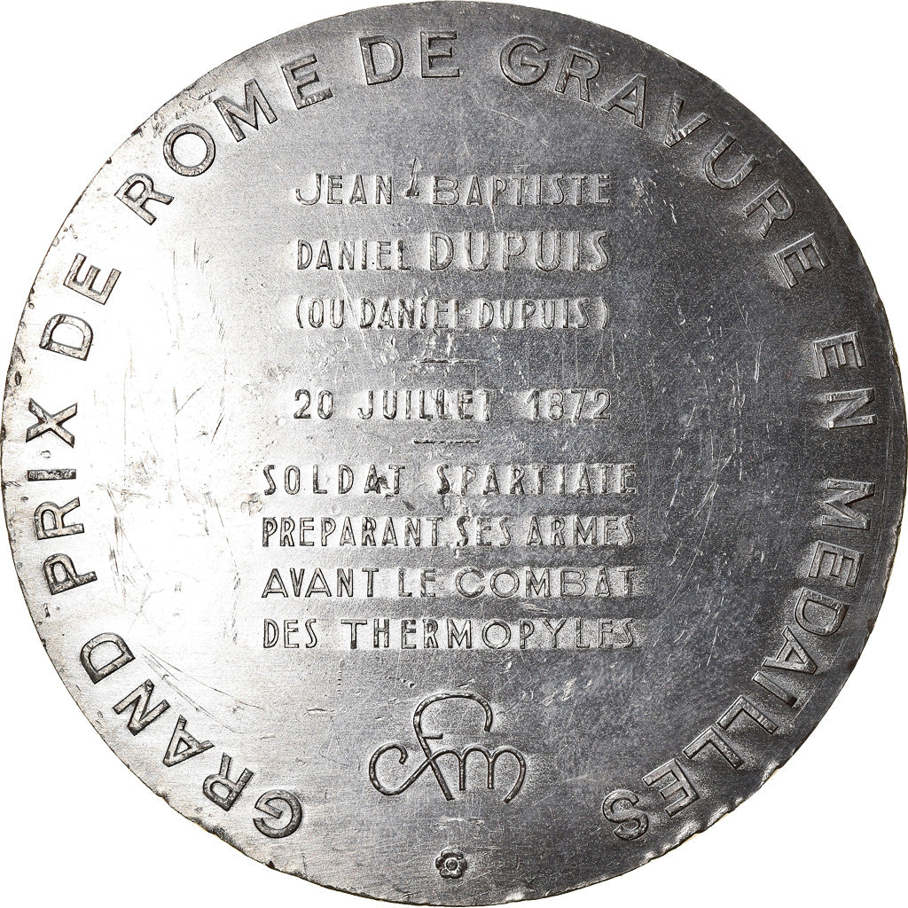 France, Médaille, Gravure, Grand Prix de Rome, Soldat Spartiate, Arts &