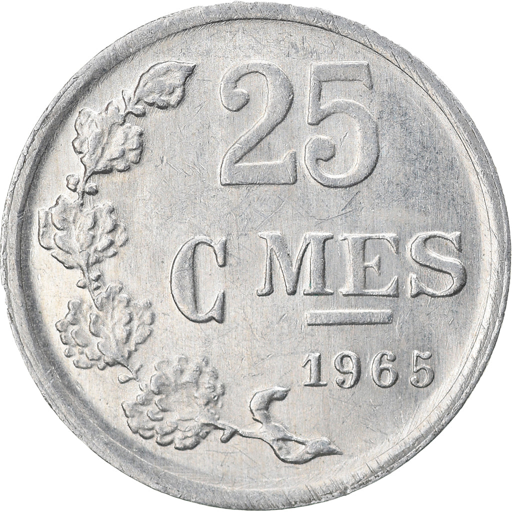 Munten, Luxemburg, Jean, 25 Centimes, 1965, PR, Aluminium, KM:45a.1
