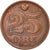 Münze, Dänemark, Margrethe II, 25 Öre, 1999, VZ, Bronze, KM:868.1