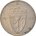 Moneda, Noruega, Olav V, 50 Öre, 1974, Budapest, MBC, Cobre - níquel, KM:418