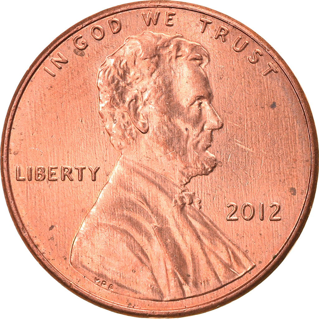 Monnaie, États-Unis, Lincoln Cent, 2012, Philadelphie, SUP, Copper Plated