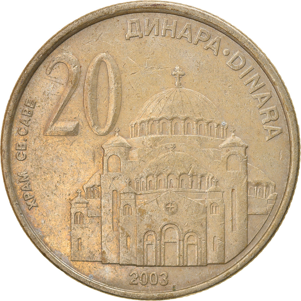 Munten, Servië, 20 Dinara, 2003, ZF, Copper-Nickel-Zinc, KM:38