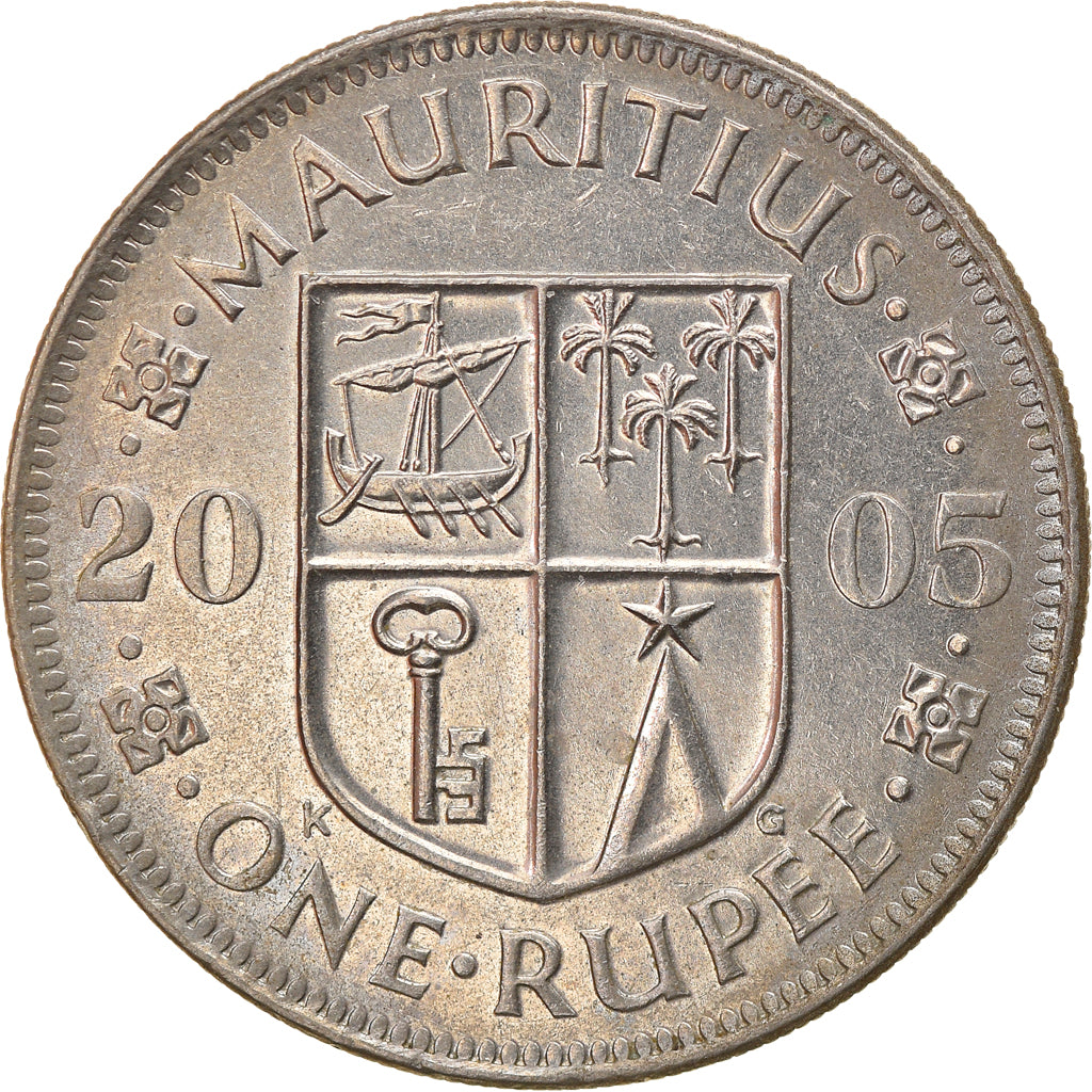 Coin, Mauritius, Rupee, 2005, AU(50-53), Copper-nickel, KM:55