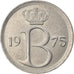 Moneda, Bélgica, Baudouin I, Semeuse, 25 Centimes, 1975, Brussels, MBC+, Cobre