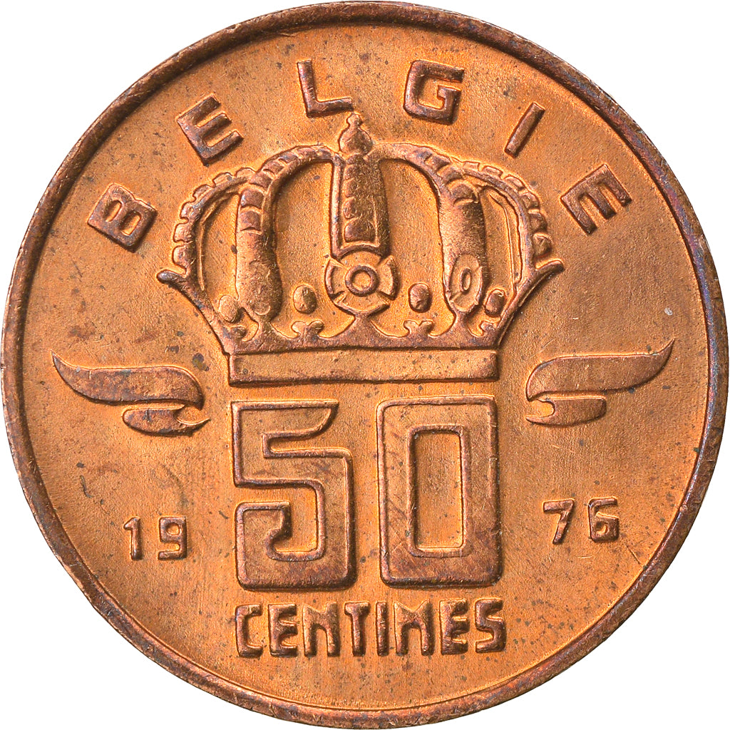 Coin, Belgium, Baudouin I, 50 Centimes, 1976, AU(55-58), Bronze, KM:149.1