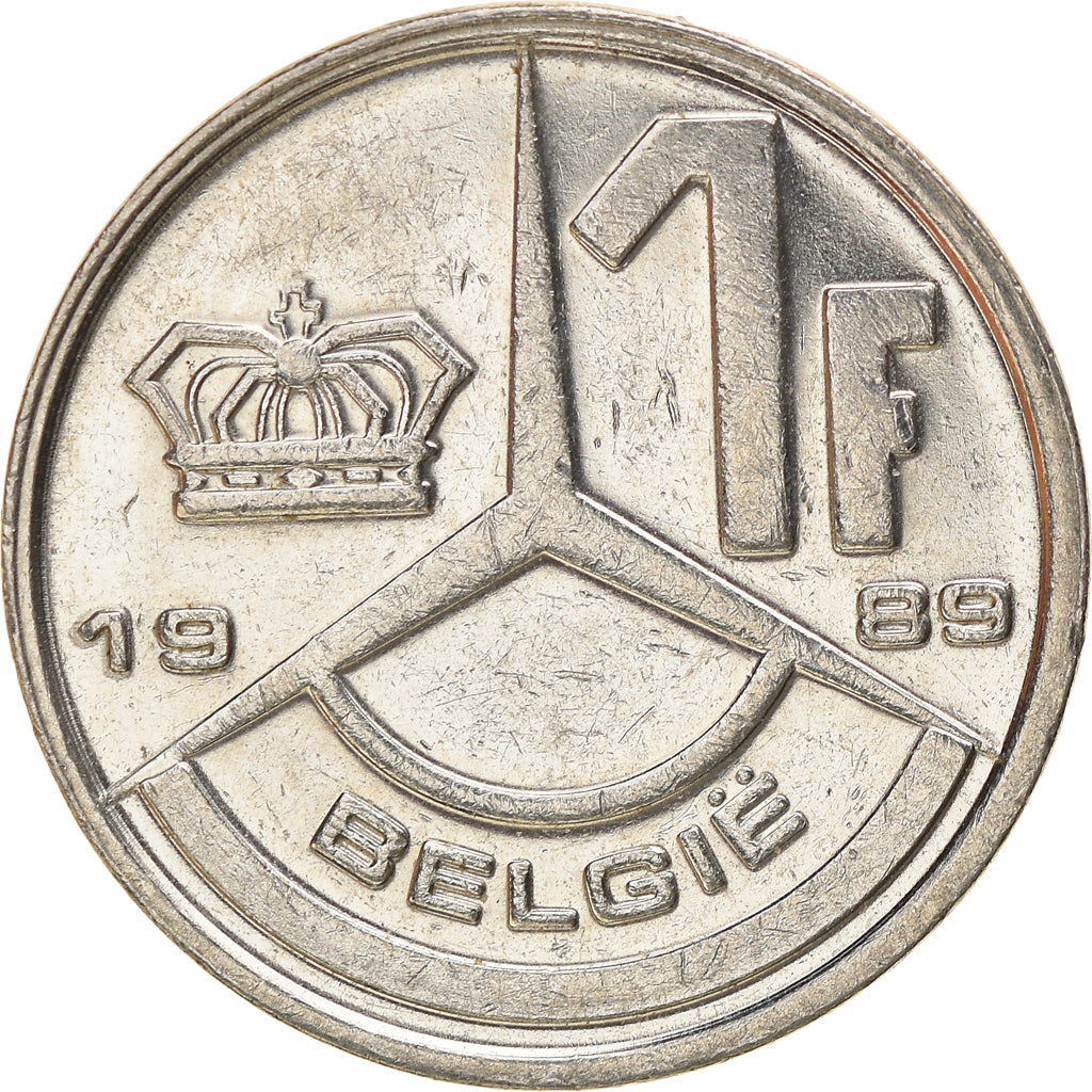 Moeda, Bélgica, Baudouin I, Franc, 1989, AU(50-53), Ferro Niquelado, KM:171