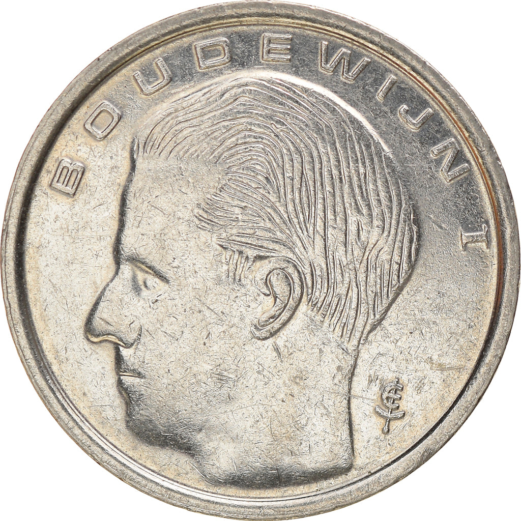 Moneta, Belgia, Baudouin I, Franc, 1991, AU(50-53), Nikiel platerowany żelazem
