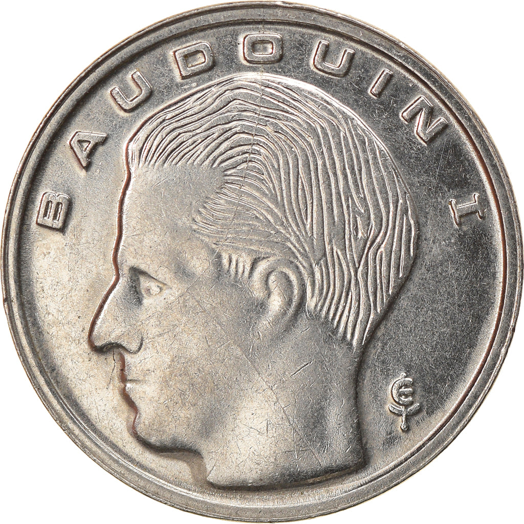Moneta, Belgio, Baudouin I, Franc, 1989, BB+, Ferro placcato nichel, KM:170