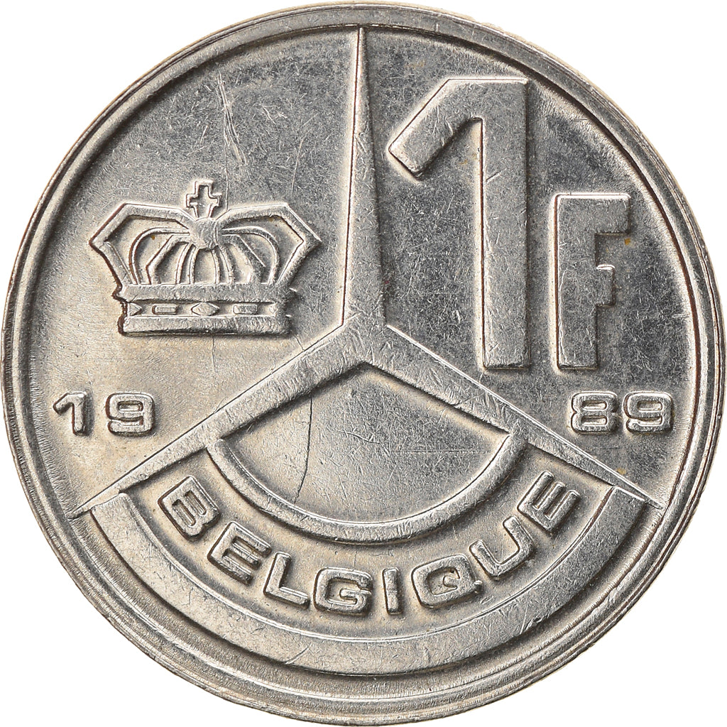 Moneta, Belgio, Baudouin I, Franc, 1989, BB+, Ferro placcato nichel, KM:170