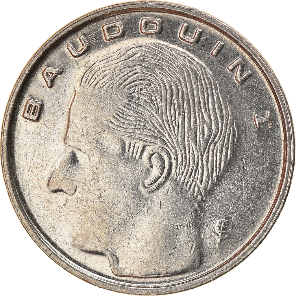Coin, Belgium, Baudouin I, Franc, 1989, AU(50-53), Nickel Plated Iron, KM:170
