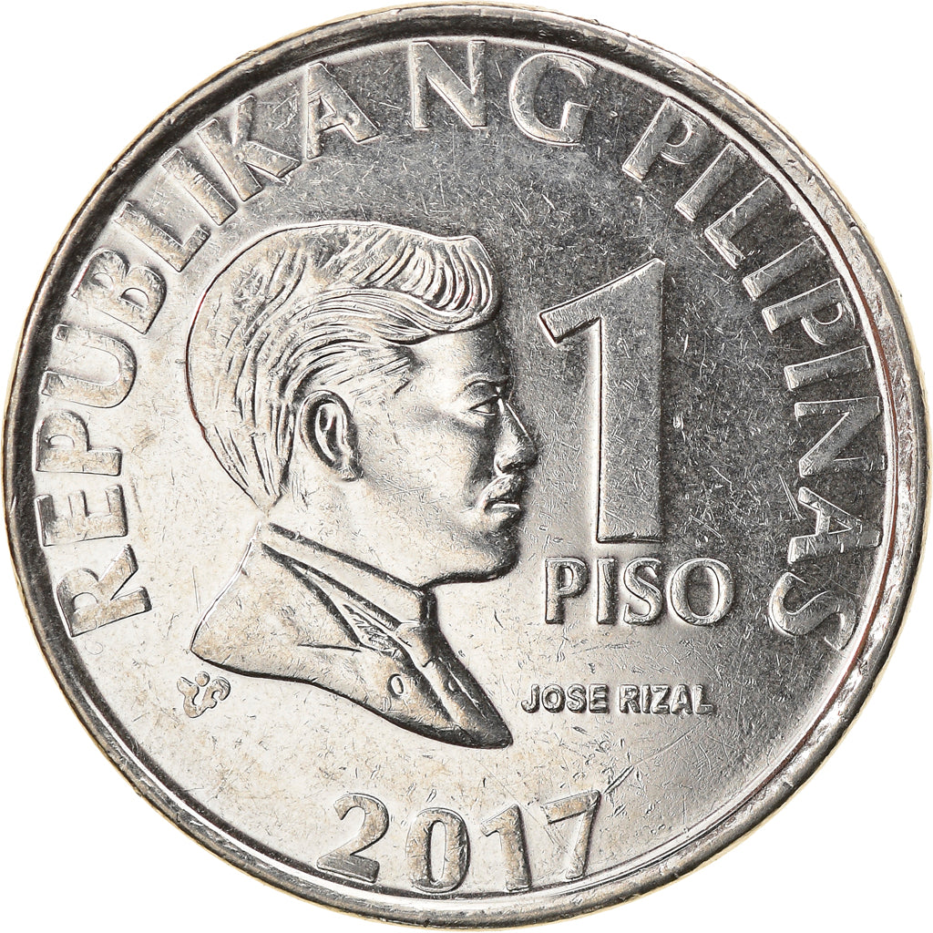 Coin, Philippines, Piso, 2017, AU(55-58), Copper Plated Steel, KM:269a