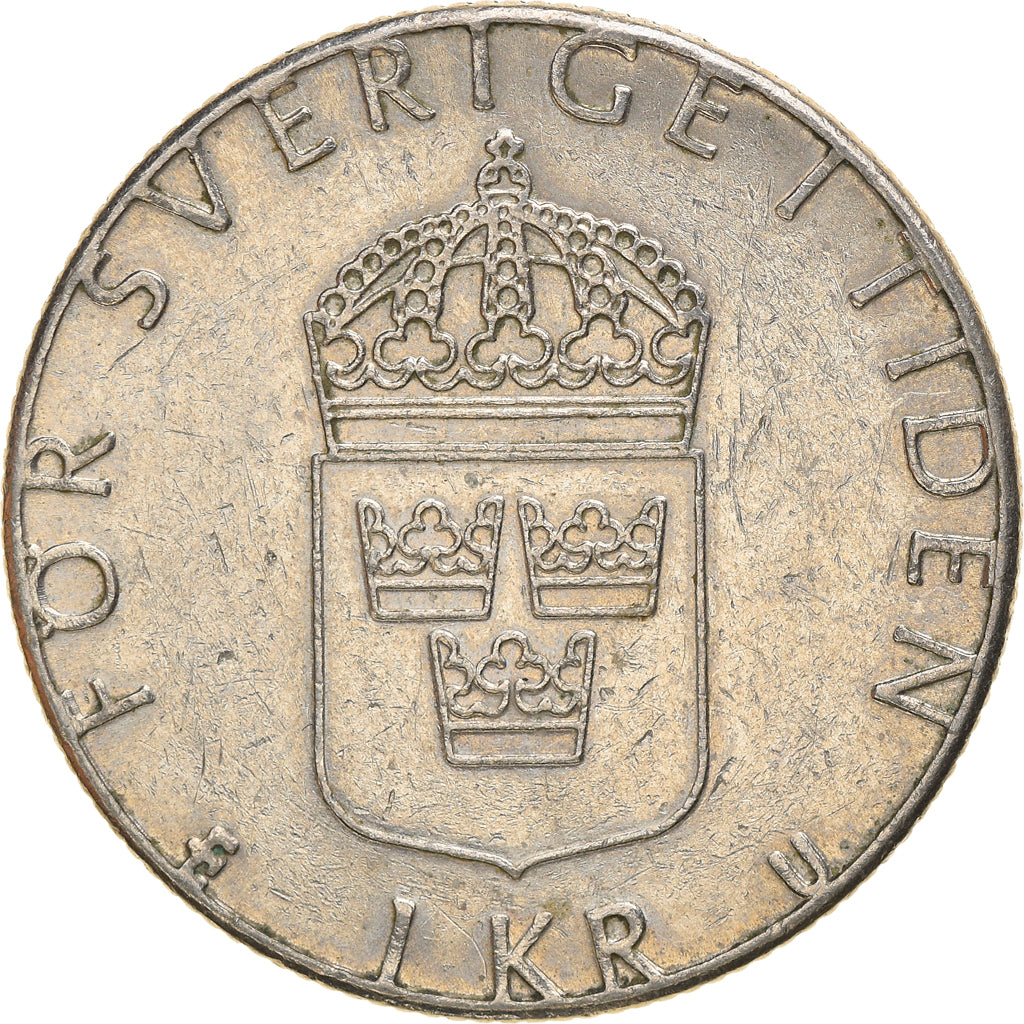 Munten, Zweden, Gustaf VI, Krona, 1981, ZF, Copper-Nickel Clad Copper, KM:826a