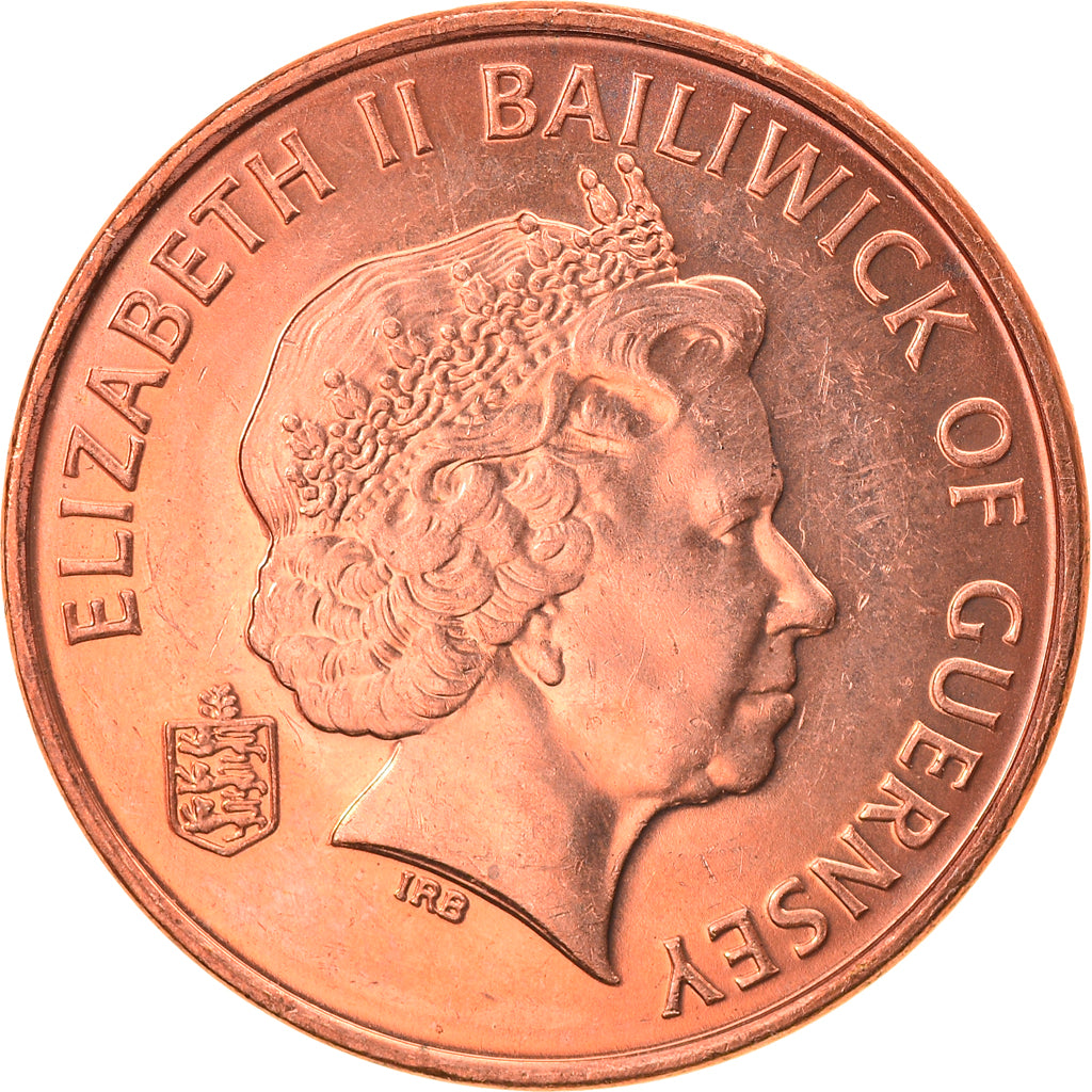 Coin, Guernsey, Elizabeth II, Penny, 2003, AU(55-58), Copper Plated Steel, KM:89