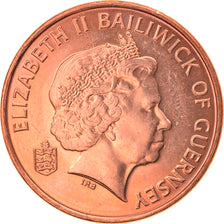 Coin, Guernsey, Elizabeth II, Penny, 2003, AU(55-58), Copper Plated Steel, KM:89