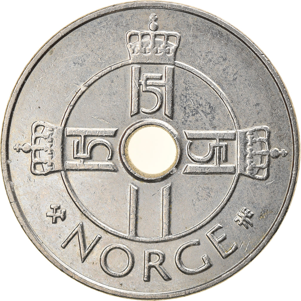 Moneda, Noruega, Harald V, Krone, 2000, MBC+, Cobre - níquel, KM:462