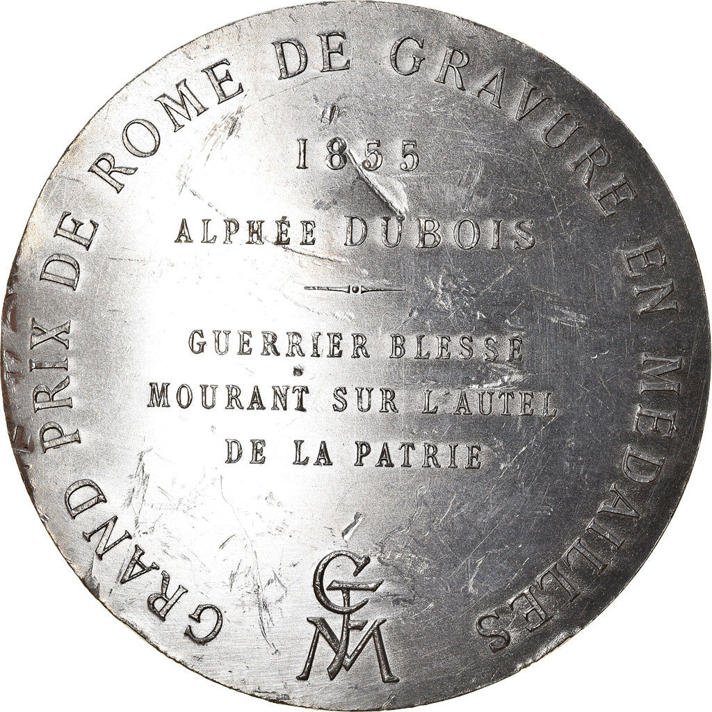 France, Médaille, Gravure, Grand Prix de Rome, Guerrier Blessé, Arts &