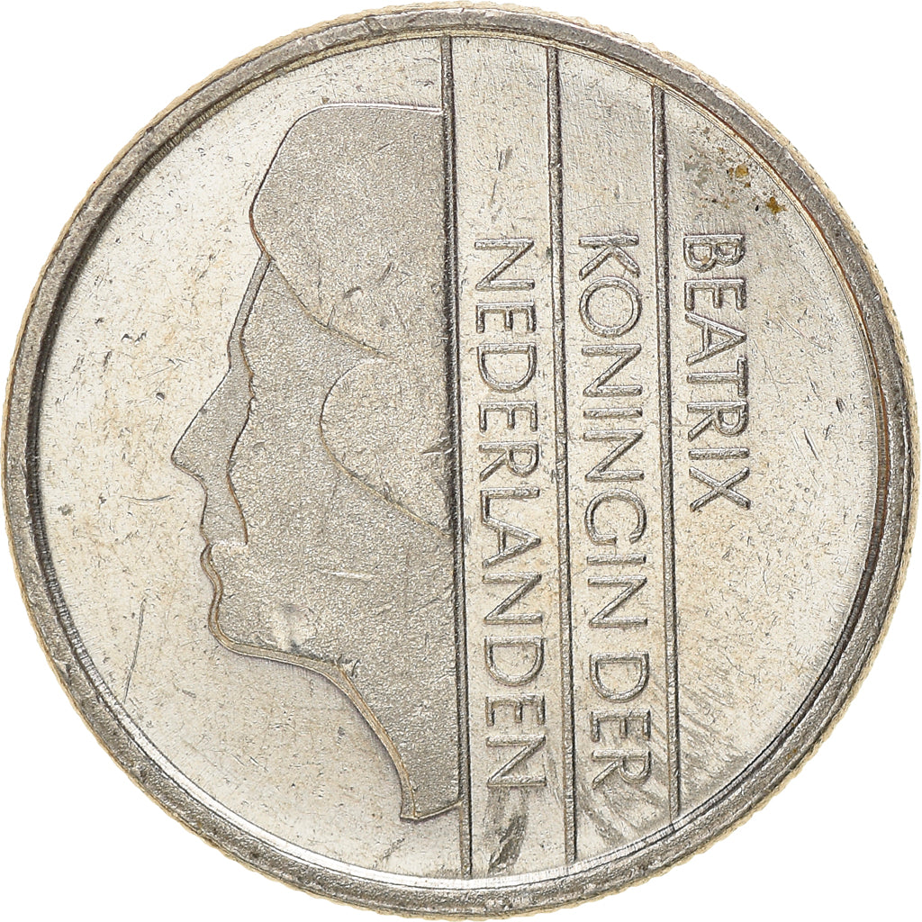 Coin, Netherlands, Beatrix, 10 Cents, 1990, EF(40-45), Nickel, KM:203