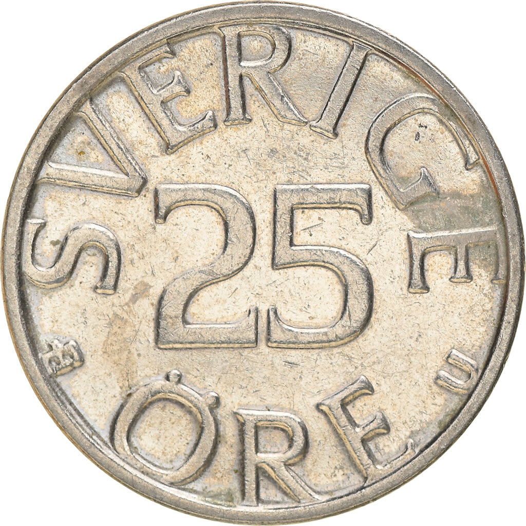Coin, Sweden, Carl XVI Gustaf, 25 Öre, 1982, EF(40-45), Copper-nickel, KM:851