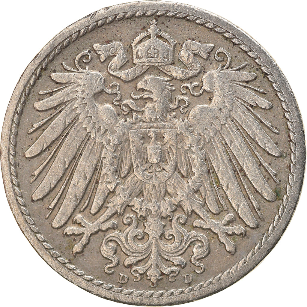 Coin, GERMANY - EMPIRE, Wilhelm II, 5 Pfennig, 1905, Munich, EF(40-45)