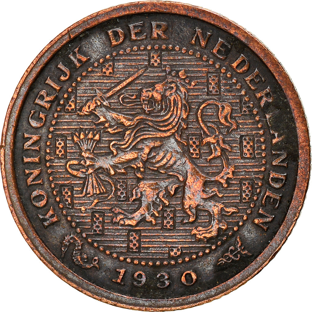 Coin, Netherlands, Wilhelmina I, 1/2 Cent, 1930, EF(40-45), Bronze, KM:138