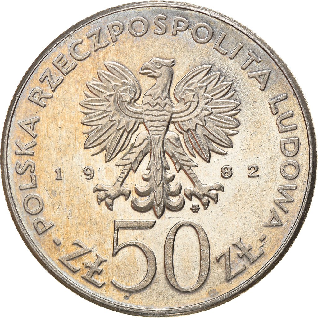 Moneta, Polska, 50 Zlotych, 1982, Warsaw, AU(55-58), Miedź-Nikiel, KM:133