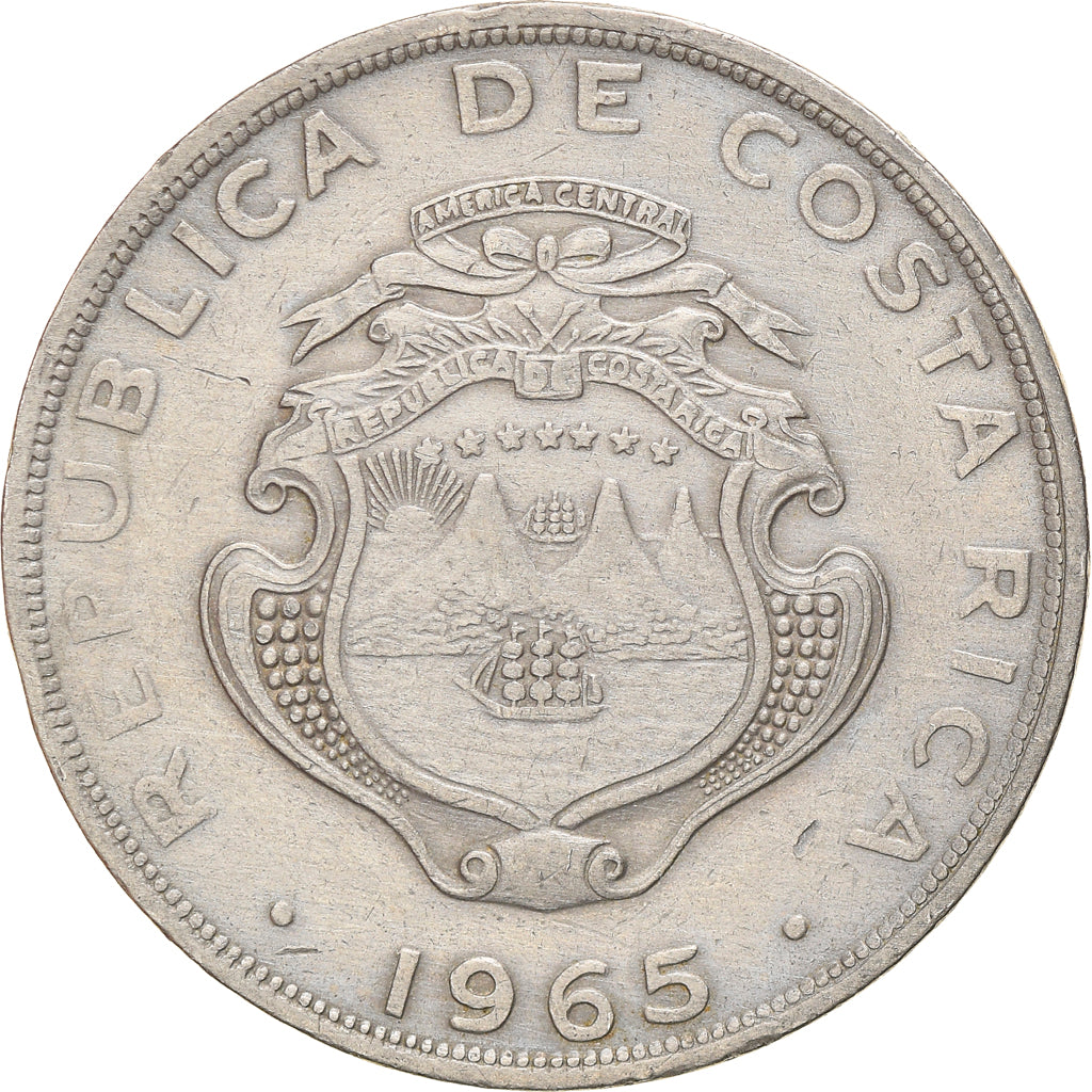 Moneda, Costa Rica, Colon, 1965, MBC+, Cobre - níquel, KM:186.2